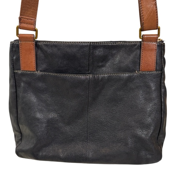 Fossil Vintage Corey Black Leather Crossbody Bag Y2K‎ Brown Adjustable Strap - Picture 4 of 15